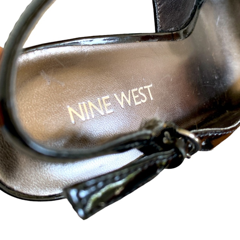 Nine West Black Sling Back Peep Toe Heels Size 9 Black - Picture 5 of 7